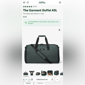 Halfday Men's Garment Duffel Bag in Green